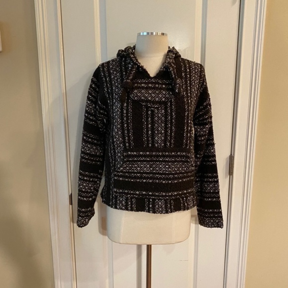 Baja Style Pullover Hooded Sweater | Brown | Size M